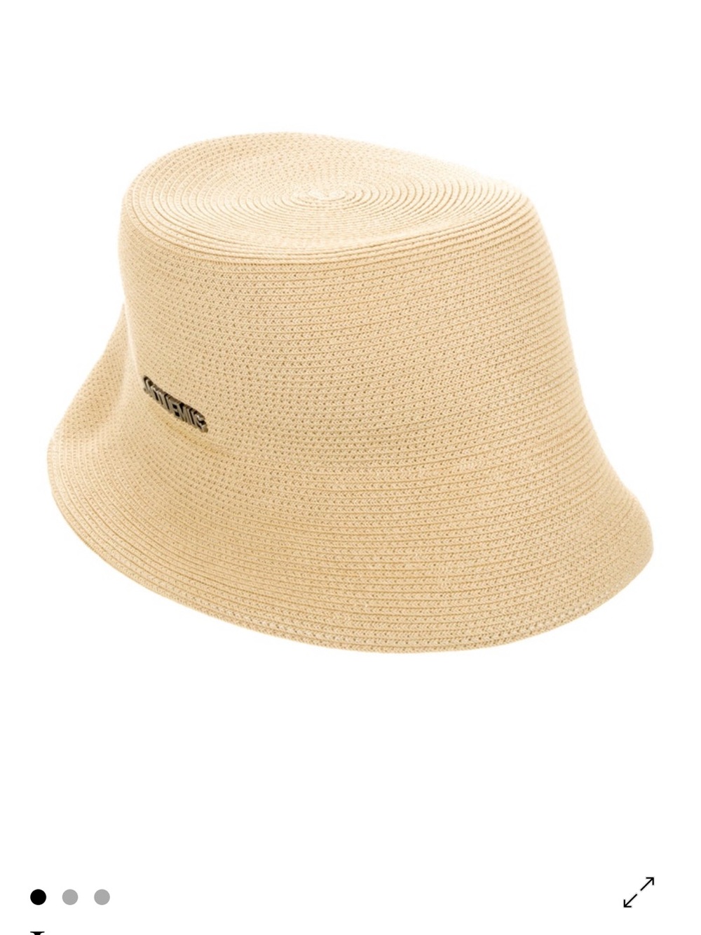 Jacquemus Tan Woven Bucket Hat with Logo - Picture 3 of 4